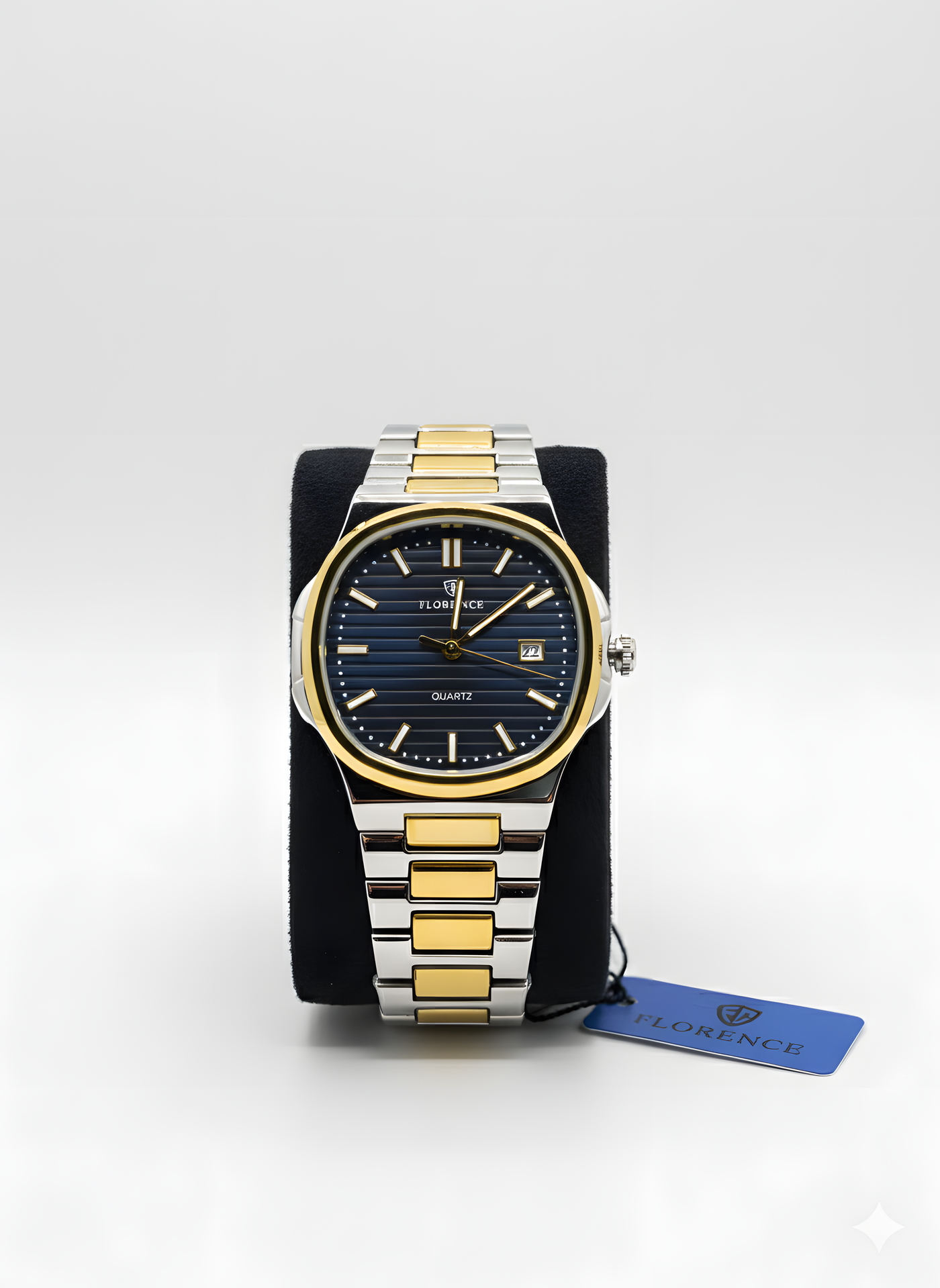 Florence Prestige Dual-Tone Black Dial Quartz Watch
